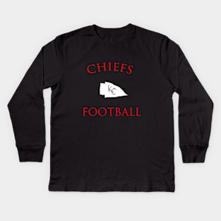 Chiefs Football Logo Drawing Kids Long Sleeve T-Shirt